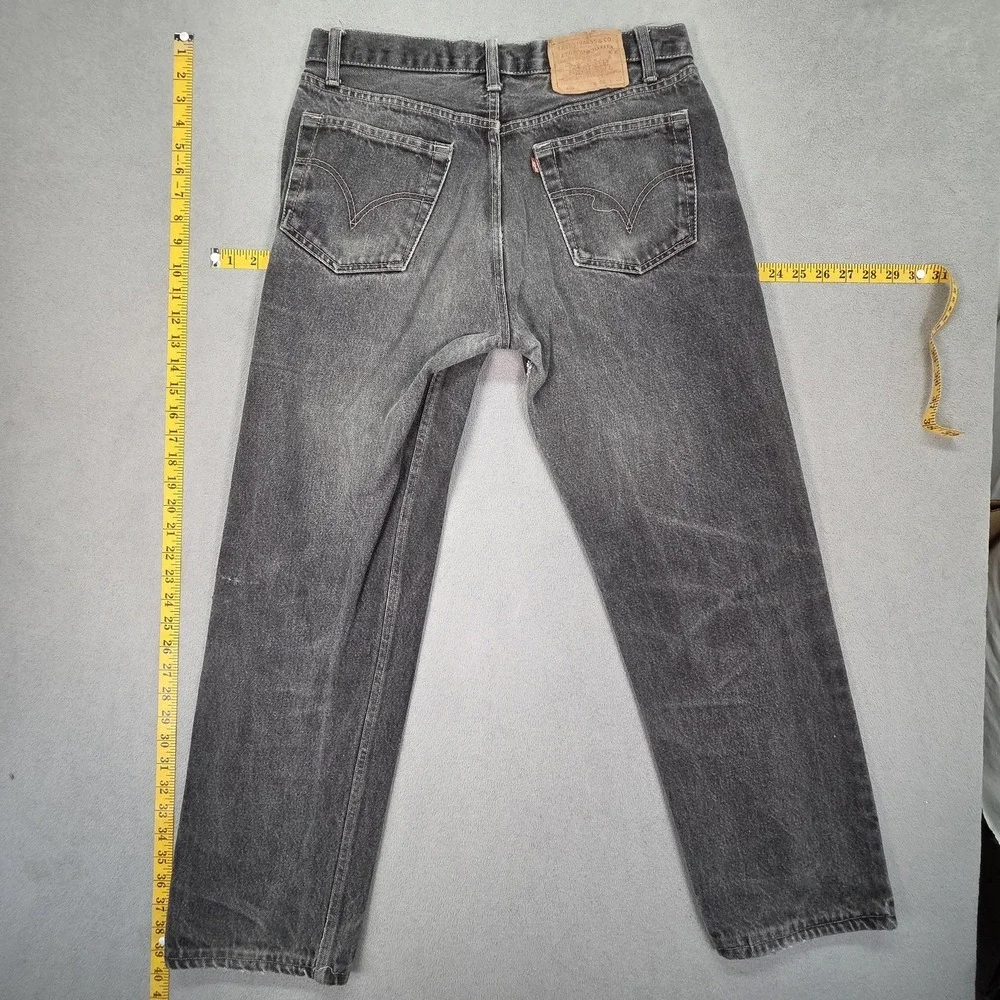 Levis‎ 501 Jeans Mens Gray Charcoal Straight Button Fly Distressed Fits 30x28